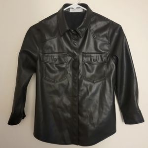 ZARA | Faux Leather | Jacket Shirt | Size 9 | GUC!